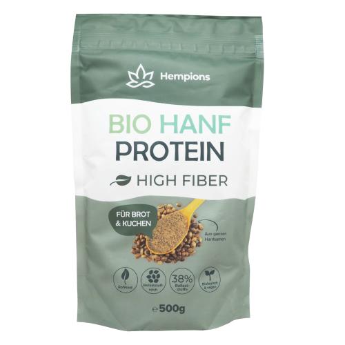 Protéine de chanvre haute fibre Bio, Hempions, 500g*