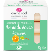 Savonnettes Amande douce Bio, Emma Noël, 3x150g*