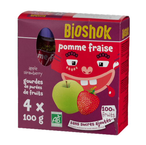 Gourde pomme fraise, Bioshok, 100g