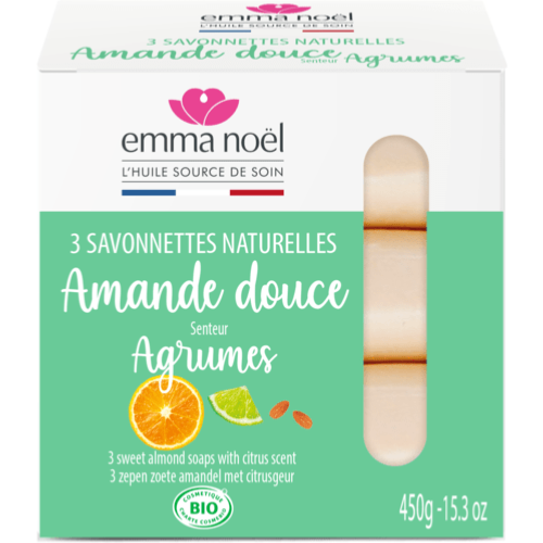 Savonnettes Amande douce Bio, Emma Noël, 3x150g*