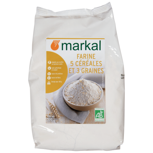 Farine 5 céréales et 3 graines, Markal, 500g*