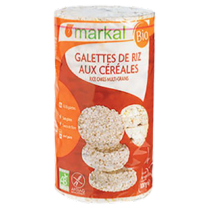 Galettes de riz aux céréales sans sel sans gluten, Markal, 100g