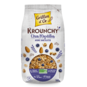 Krounchy chia myrtille avoine sans gluten, Grillon d'Or, 500g*