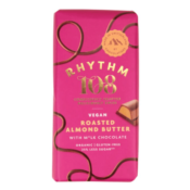  Barre suisse vegan au beurre d'amande grillée avec chocolat m'lk, Rhythm 108, 100g