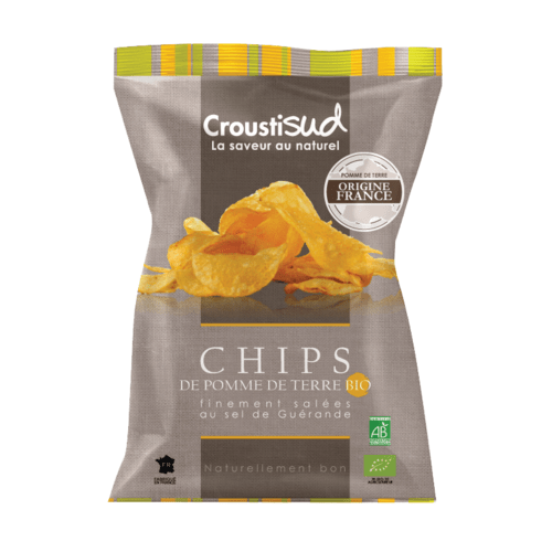 Chips de pomme de terre au sel de Guérande, Croustisud, 100g*
