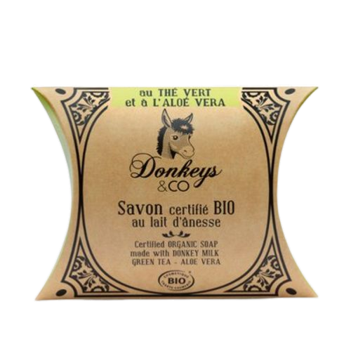 Savon au lait d'ânesse au thé vert et à l'aloé vera, Donkeys&Co, 100g