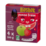Gourde pomme fraise, Bioshok, 4x100g