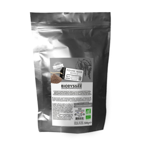 Poivre noir moulu, Biodyssée, 500g*