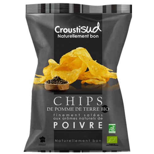 Chips de pomme de terre au poivre, Croustisud, 100g