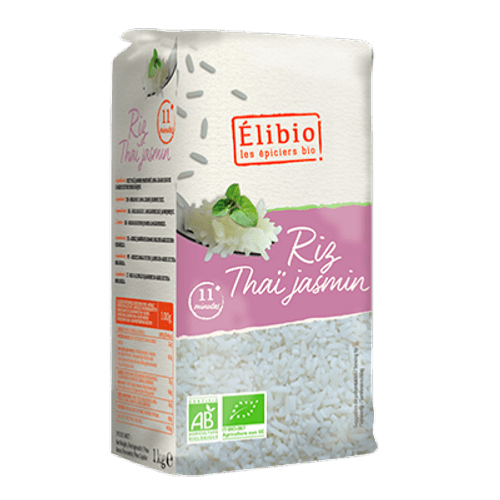 Riz Thai jasmin blanc, Elibio, 1kg
