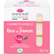 Savonnettes Rose de Damas BIO, Emma Noël, 3x150g*