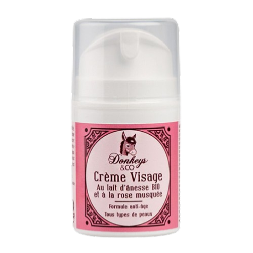 Crème visage au lait d'ânesse et rose musquée, Donkeys & Co, 50ml*