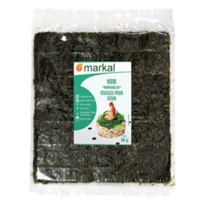 Algues séchées nori pour sushis en feuilles, Markal, 30g