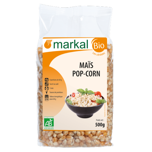 Pop corn Maïs Bio, Markal, 500 g