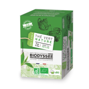 Thé vert nature de ceylan, Biodyssée, 20 infusettes