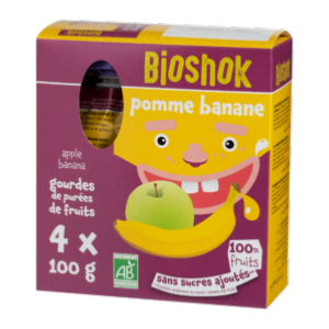Gourde pomme banane, Bioshok, 4x100g