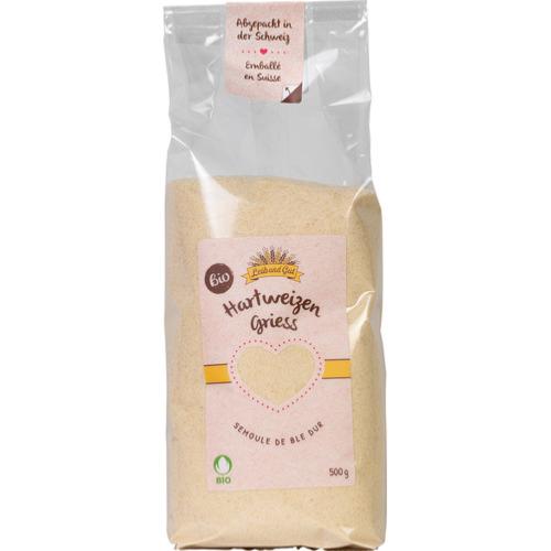 Semoule de blé dur moyenne BIO (Label Knospe) Import, Leib und Gut, 500g*