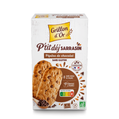 Biscuits petit-déjeuner aux pépites de chocolat sans gluten, Grillon d'Or, 150g*